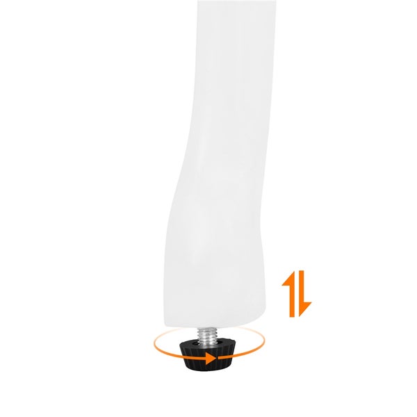 Detailansicht eines Möbelbeins mit verstellbarem Fuß