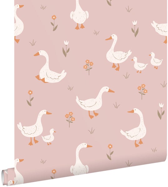 Tapetenrolle mit Gänsemotiv