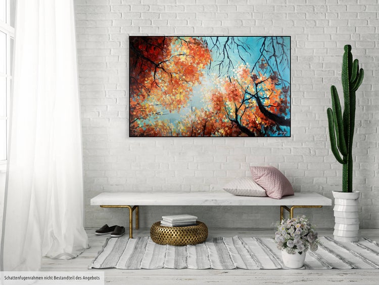 Handgemaltes Gemälde Acrylfarbe 120x75cm Rot