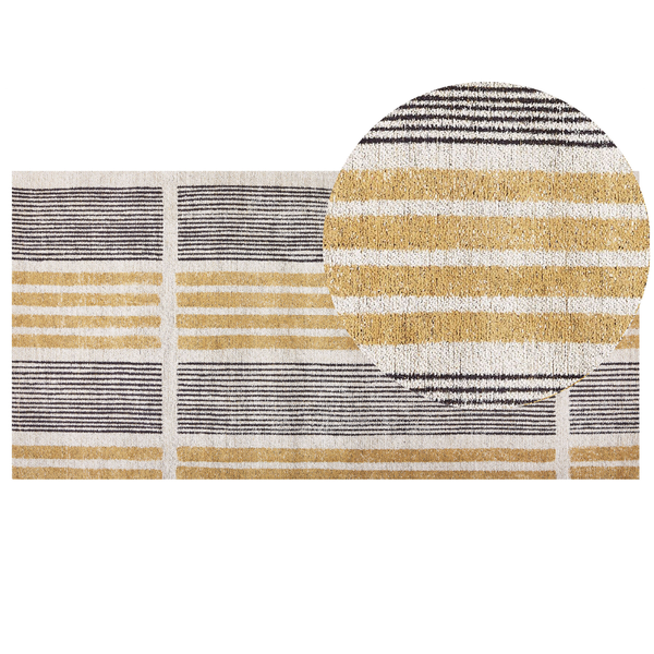 Teppich KATRA Beige 80 x 150 cm Baumwolle