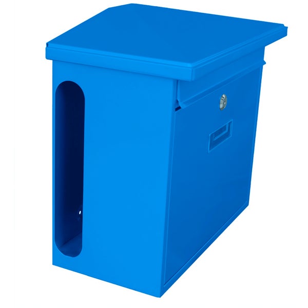PROREGAL Wandbriefkasten Zamoran Aus Verzinktem Stahl Mit Namensschild HxBxT 34,5 x 39,2 x 20,5 cm Einwurföffnung 32 x 2 cm Blau
