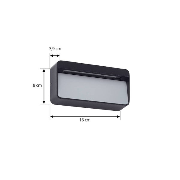 Lucande LED Wandleuchte außen Tiburia (Modern) in Schwarz aus Aluminium (1 flammig, ) - Außenwandleuchten Wandlampe Led Außenlampe Outdoor für Außenwand/Hauswand Haus Terrasse &