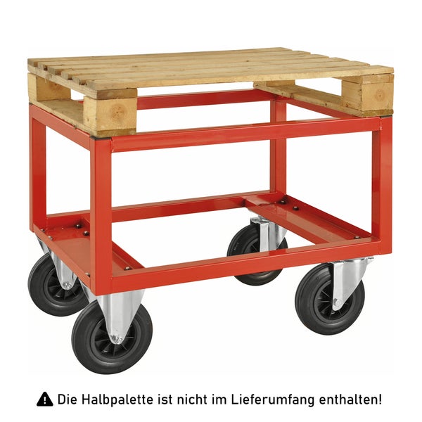 Palettenroller mit Holzpalette