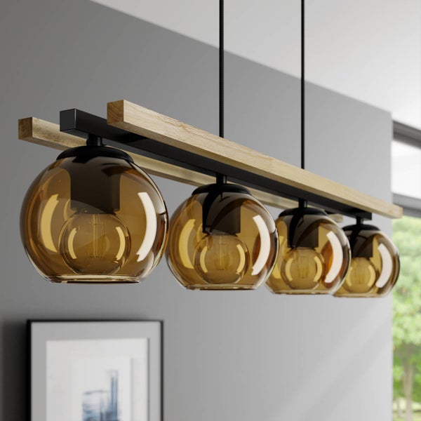 Schwarze Deckenhalterung für eine Lampe mit Schrauben