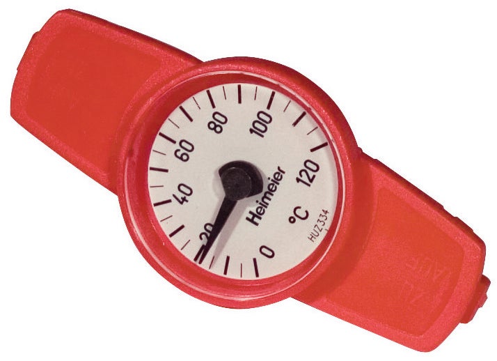 Heimeier 0600-00.380 Thermometer zu Globo-Kugelhahn rot zum Nachrüsten für DN10-32, 0600-00.380