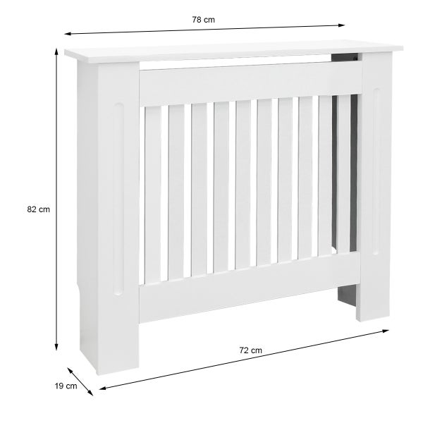 ECD Germany Heizkörperverkleidung Landhausstil 78x19x82 cm Weiß aus MDF lackiert für Schlafzimmer Wohnzimmer - Heizungsverkleidung Heizkörperabdeckung Heizungsabdeckung Heizung Heizkörper Abdeckung