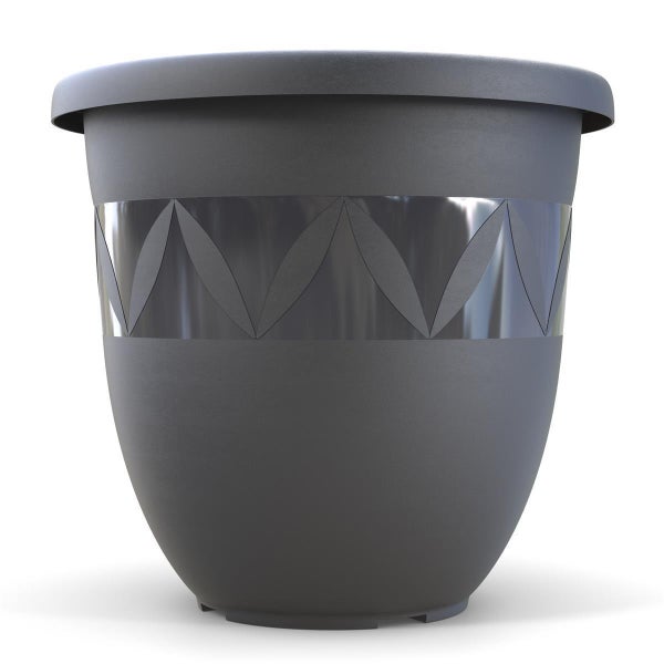Plastard Übertopf 5er-Set Ø 35 x 30 cm – Anthrazit | Stilvolle Pflanzgefäße für Haus und Garten
