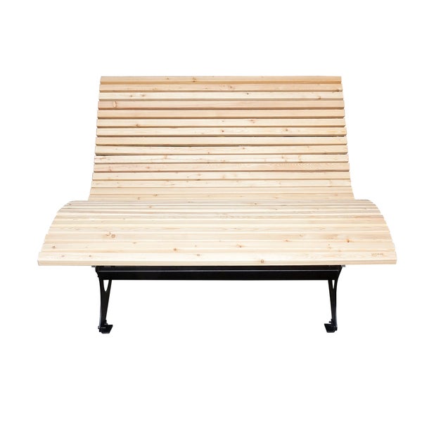Home Deluxe - Wellenholzliege TAIGA - Lärchenholz, Stahl, inkl. 30 Latten - 148 x 105 x 152 cm I Waldsofa Schwunliege Relaxliege