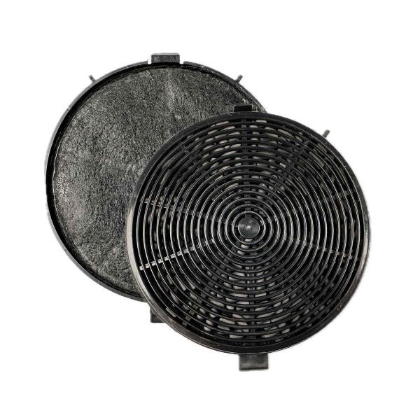 Zwei runde Aktivkohlefilter für Dunstabzugshauben