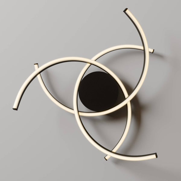 Lindby LED Deckenleuchte Katris dimmbar (Modern) in Schwarz aus Aluminium, - Lampe Deckenlampe Wohnzimmerleuchte