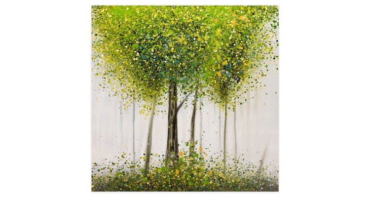Handgemaltes Gemälde Acrylfarbe 80x80cm Grün