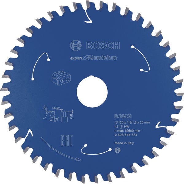 Bosch Kreissägeblatt Expert for Aluminium für Akku-Handkreissägen 120 x 1,8 / 1,2 x 20 42 Zähne - 2608644534