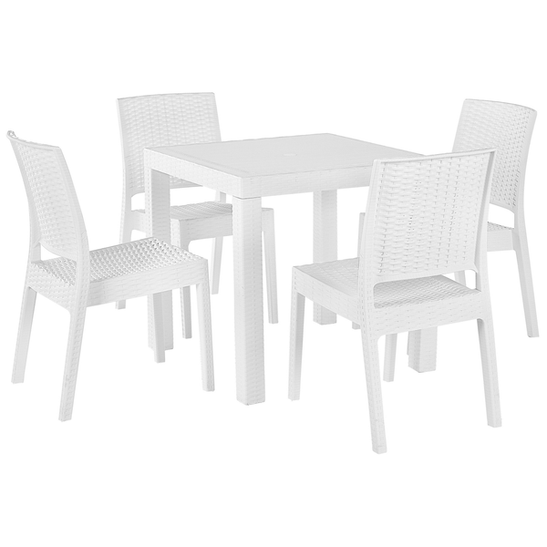 Gartenmöbel Set 4-Sitzer FOSSANO Weiß