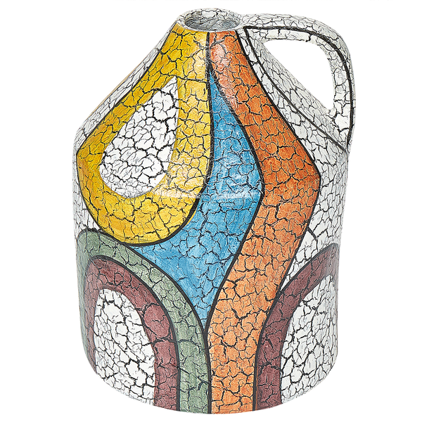 Dekorative Krugvase mit geometrischen Mustern und Rissoptik