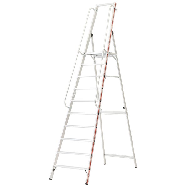 Aluminium-Sicherheitsleiter mit sieben Stufen und Haltegriff