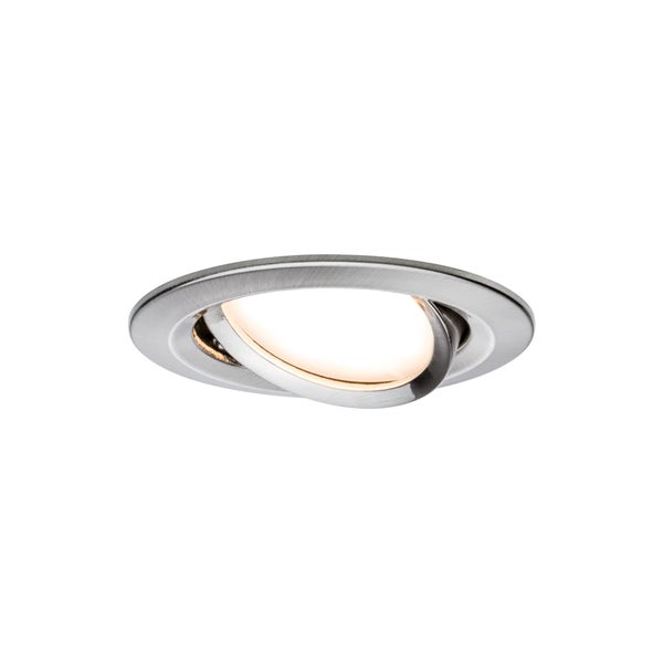 LED Einbauleuchte 3-Step-Dim Nova Coin 3-Step-Dim Basisset schwenkbar rund 84mm 50° Coin 3x6W 3x470lm 230V dimmbar 2700K Eisen gebürstet