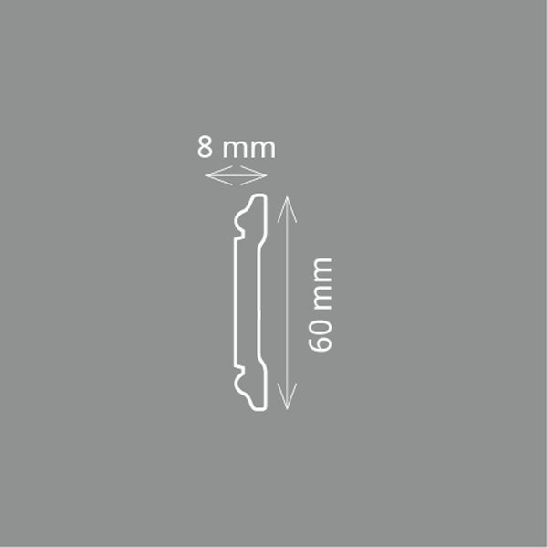 HOMESTAR Wandleiste CW 12, (8 x 60 mm), Länge 2 m, Hartleiste