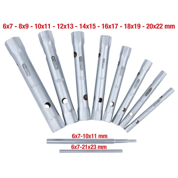 KS TOOLS Rohrsteckschlüssel-Satz 10tlg. 6 x 7 - 20 x 22 mm - 518.0900
