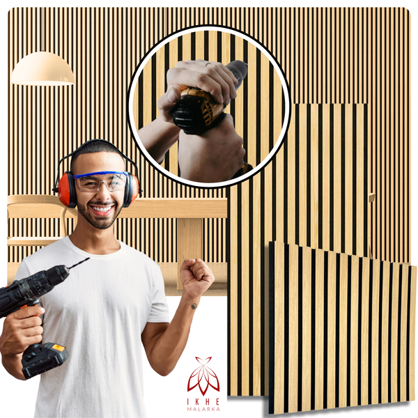 Akustikpaneele 3D Lamellen MDF mit Filz 1040x520x15mm – 2 Stück (1,08m²) | Schallabsorbierend & dekorativ | Holzoptik Wandverkleidung (11000D)