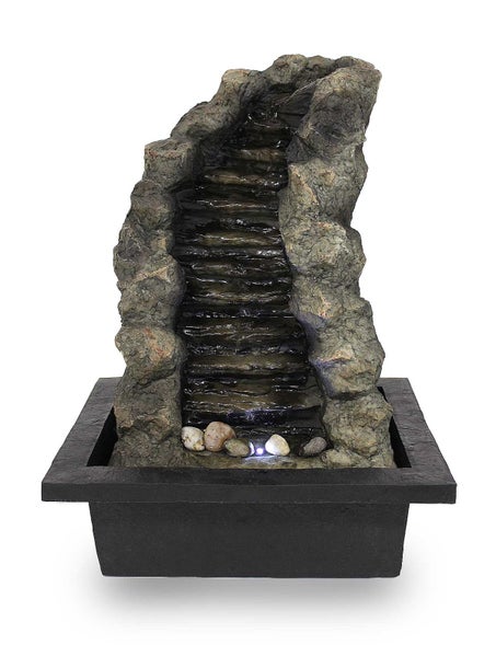 Tischbrunnen Zimmerbrunnen FoStream sehr groß mit 44 cm LED 10872