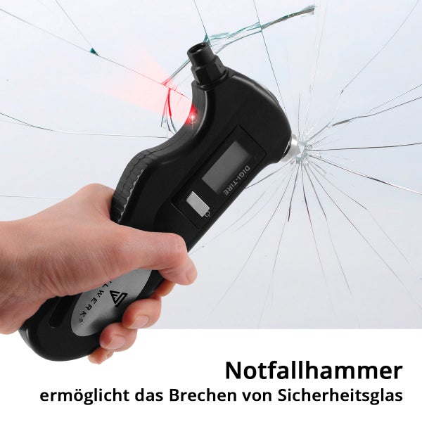 STAHLWERK 5-in-1 Reifendruckprüfer mit LED-Licht – Digitaler Luftdruckprüfer