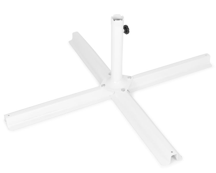 Ondis24 Kreuzständer weiß für Sonnenschirme + 4 Platten