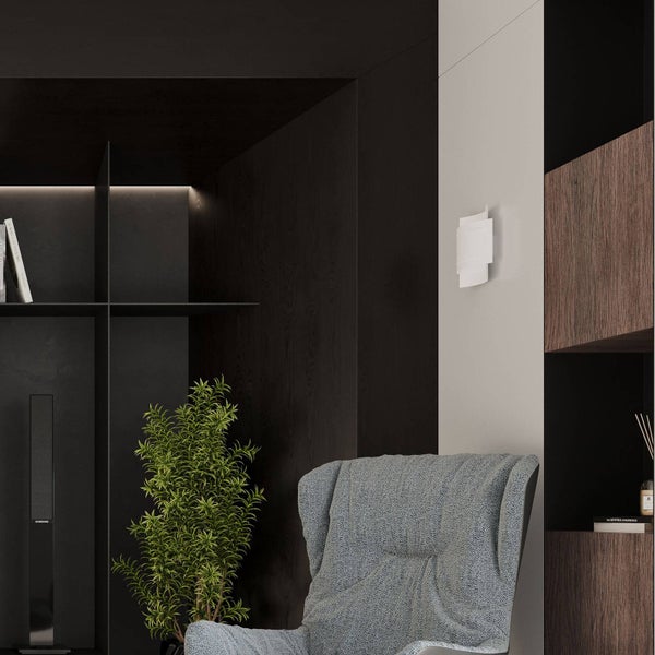 Euluna Wandleuchte, Wandlampe Innen Isotta (Modern) in Weiß aus Metall (1 flammig G9) - Wandstrahler Wandbeleuchtung Schlafzimmer / Wohnzimmer Wohnzimmerleuchte