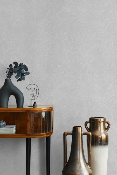 Tapete Weiß Struktur Modern für Wohnzimmer Schlafzimmer Küche MADE IN GERMANY 10,05 x 0,53m
