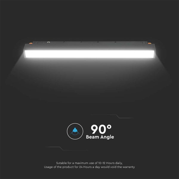 V-TAC VT-3612 - Schwarze Smart Magnetic-Schienenleuchten - IP20 - 12W - 1200 Lumen - 3IN1