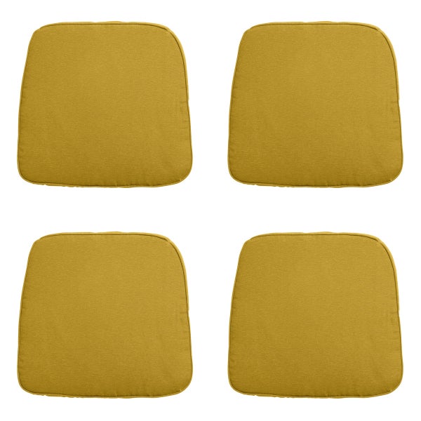 Sitzkissen Korbgeflecht Panama senf - ca. 48x48 cm - 4er-Set