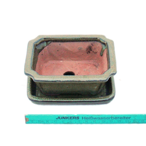 Keramik Bonsaischale mit Untersetzer