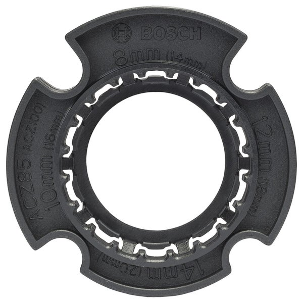 Bosch Adapter für Multifunktionswerkzeug mit verschiedenen Größenangaben