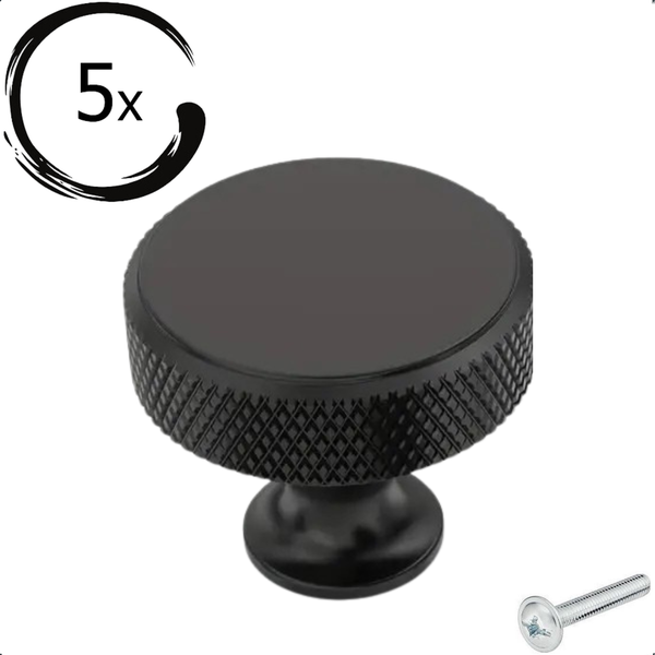 Fünf Möbelknöpfe mit Schraube