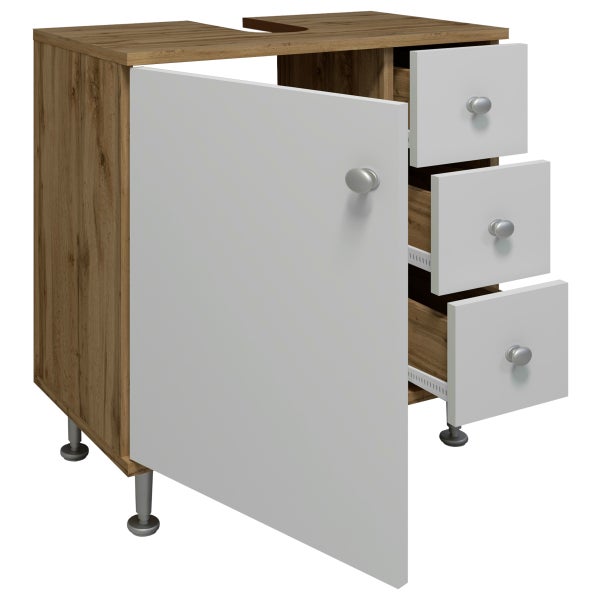 Holz Badmöbel Badunterschrank Schublade Nilosi M
