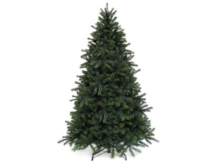 Künstlicher Weihnachtsbaum mit dichtem Nadelkleid auf einem stabilen Metallständer