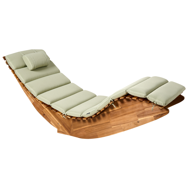Sonnenliege mit Kissen BRESCIA PREMIUM Akazienholz Hellgrün
