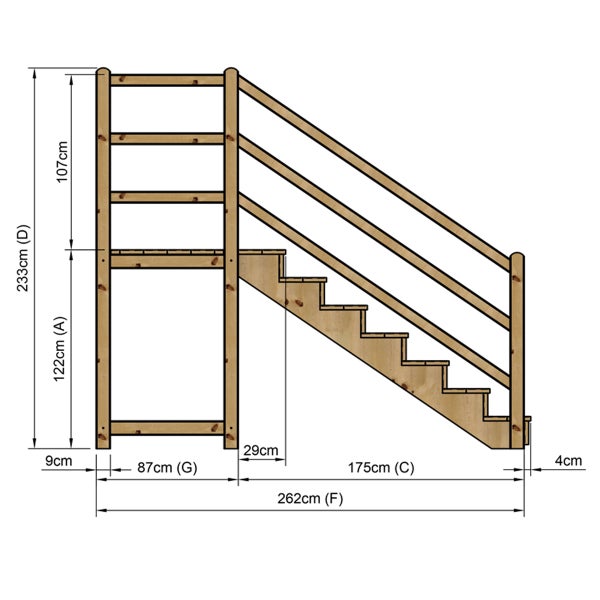 Abmessungen einer Holztreppe