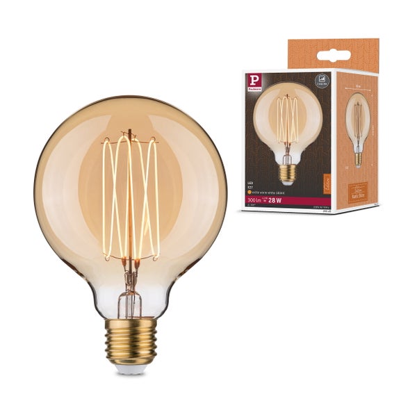 Paulmann LED Globe Lampe E27 4,2 Watt extra warmweiß 1800 Kelvin dimmbar mit Produktverpackung