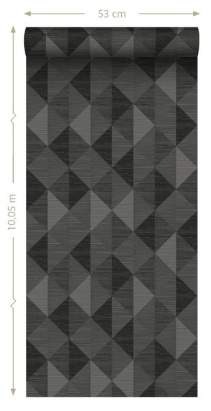 Tapetenrolle mit geometrischem Dreiecksmuster, 53 cm breit und 10,05 m lang
