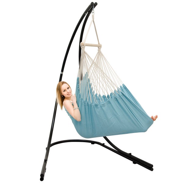 XXL Hängesessel 185x130cm in Pazifik Blau + 210cm Gestell
