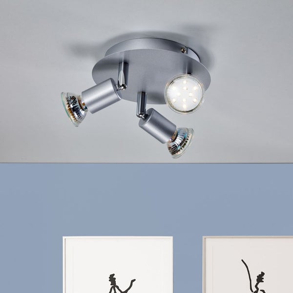 Deckenstrahler - 8,7W, 780lm, LED, schwenkbar, GU10, warmweiß, silberfarbig