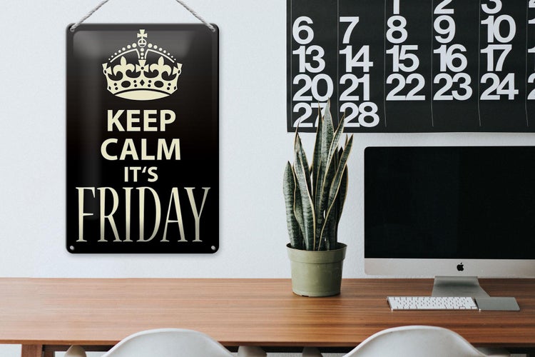 Blechschild Spruch 20x30cm Keep Calm it`s Friday