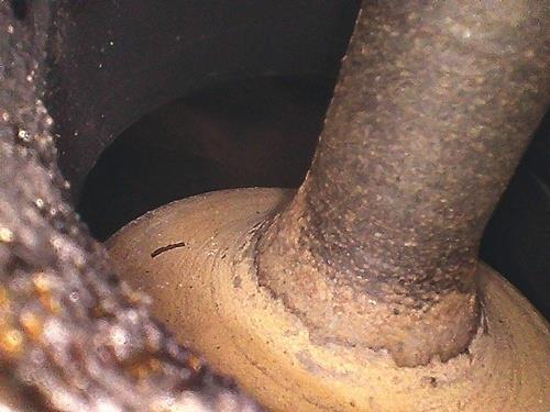 Rohrverbindung mit Ablagerungen