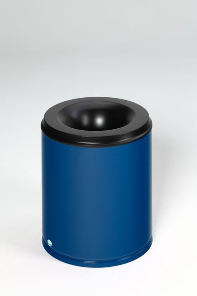 PROREGAL Selbstlöschender Papierkorb 80 Liter HxBxT 56 x 46,5 x 46,5 cm Verzinkter Stahl Blau