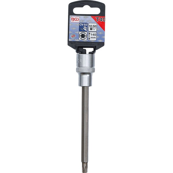 BGS Bit-Einsatz Länge 140 mm Antrieb Innenvierkant 12,5 mm (1/2) T-Profil (für Torx) T40 - 5184-T40
