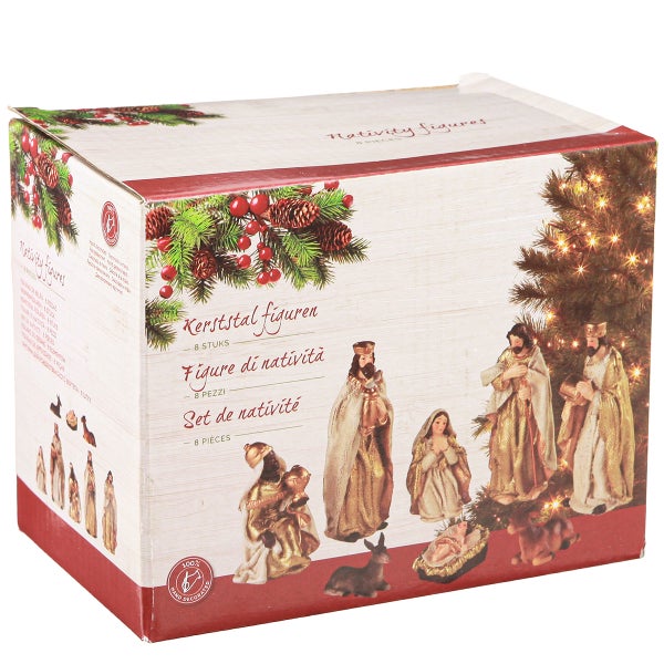 Verpackung für eine Weihnachtskrippe mit acht Figuren