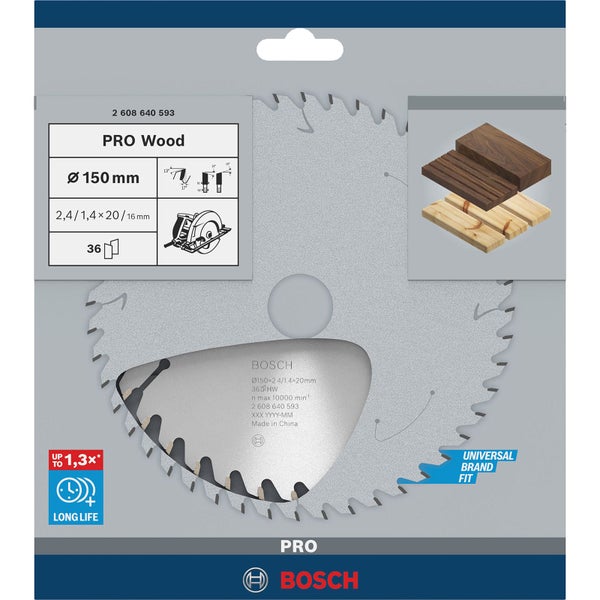 Bosch Pro Wood Kreissägeblatt, Durchmesser 150 mm