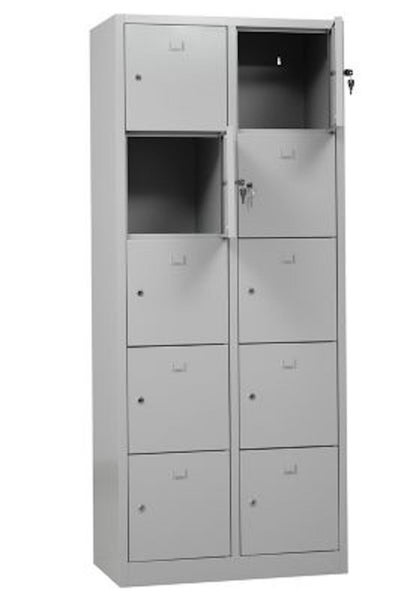 PROREGAL Schließfachschrank Falcon Medium HxBxT 190 x 80 x 45 cm Zylinderschloss Grau