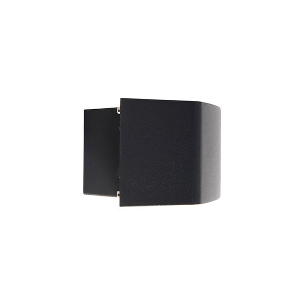 Moderne Außenwandleuchte in Schwarz, rechteckige Form.