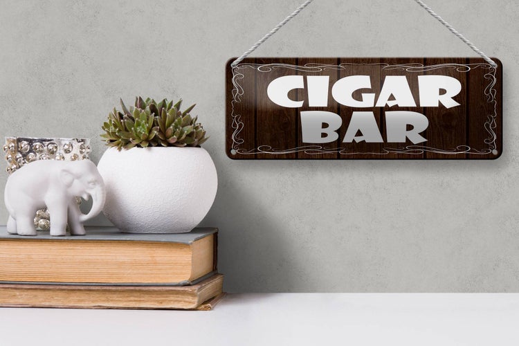 Blechschild Spruch 27x10cm Cigar Bar Zigarrenbar Dekoration